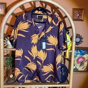 Denim & Flower Purple and Gold Casual Shirt